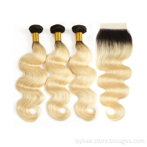 Wholesale Natural Virgin 613 Blonde Body Wave European Hair Brazilian Hair Bundles and wig